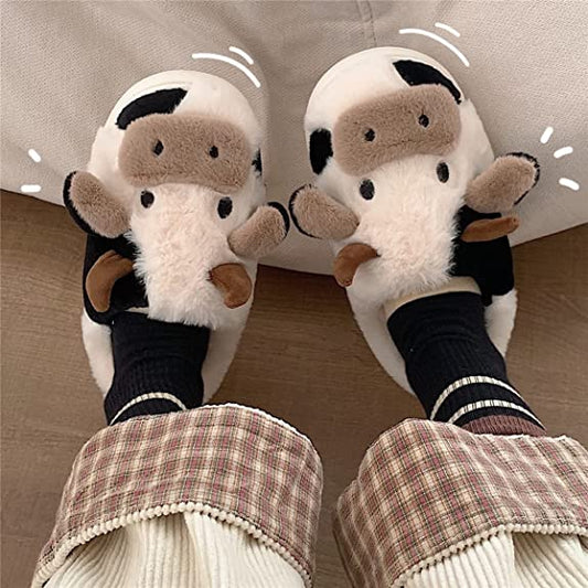 Fluffy Cow Slippers